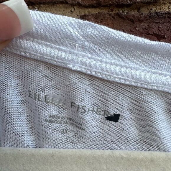 Eileen Fisher $128 Organic Linen Jersey Dolman Sleeve Round Neck t-shirt 3X - Picture 8 of 10